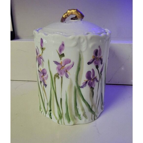Vintage Limoges Hand Painted Small Canister 6" - Picture 3 of 7